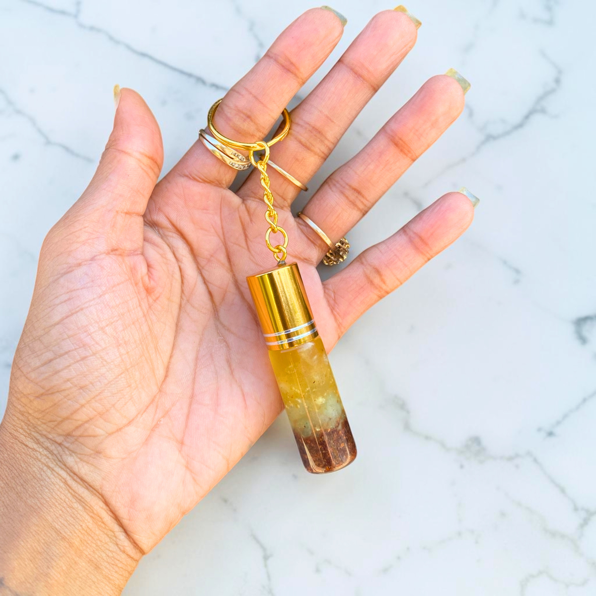 Money Keychain | Handmade Crystal &amp; Herb Charm