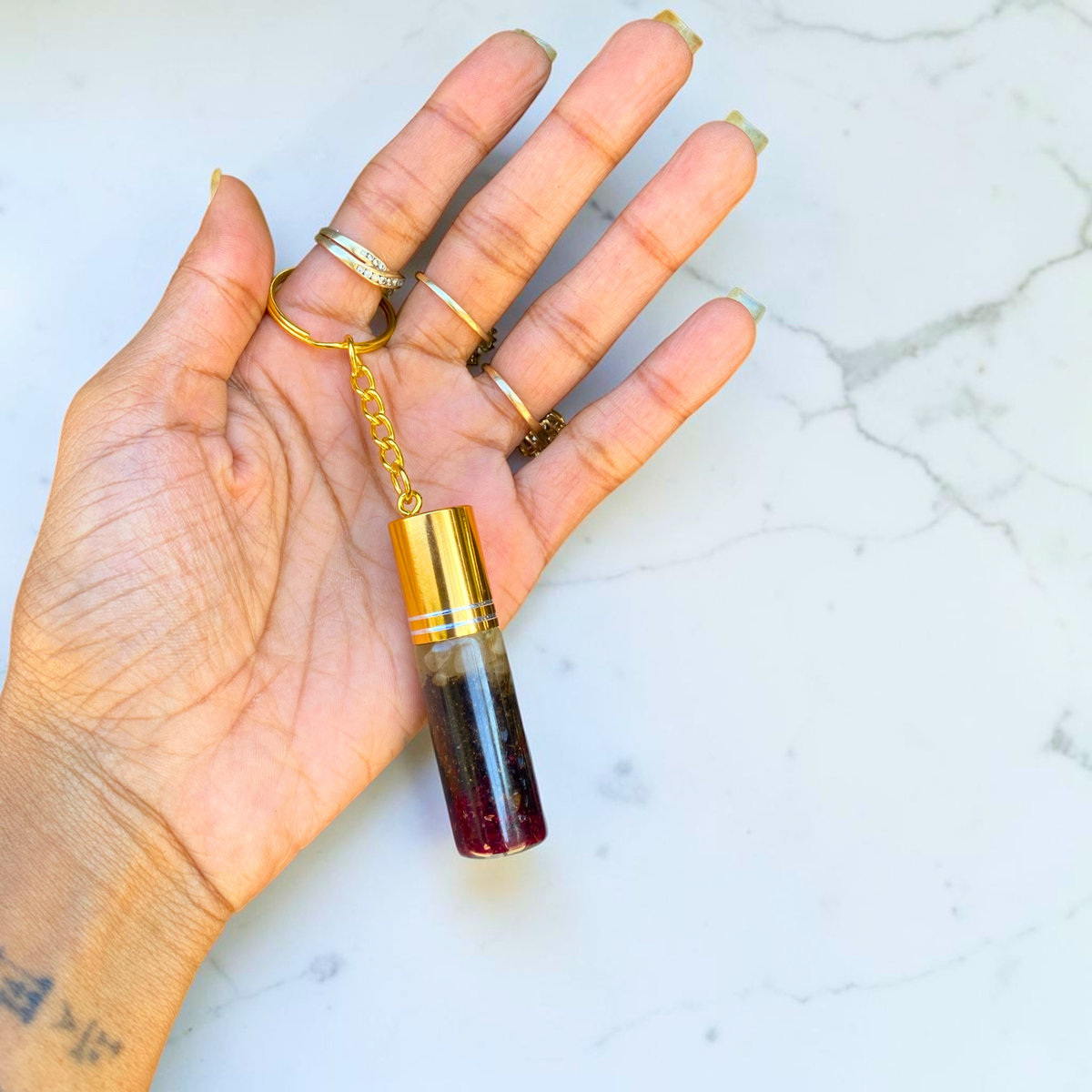Love &amp; Lust Keychain | Handmade Crystal &amp; Herb Charm