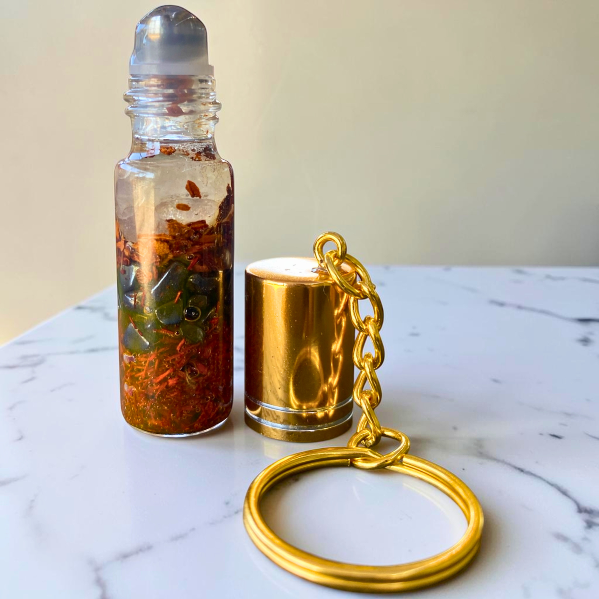 Protect Me Keychain | Handmade Crystal &amp; Herb Charm