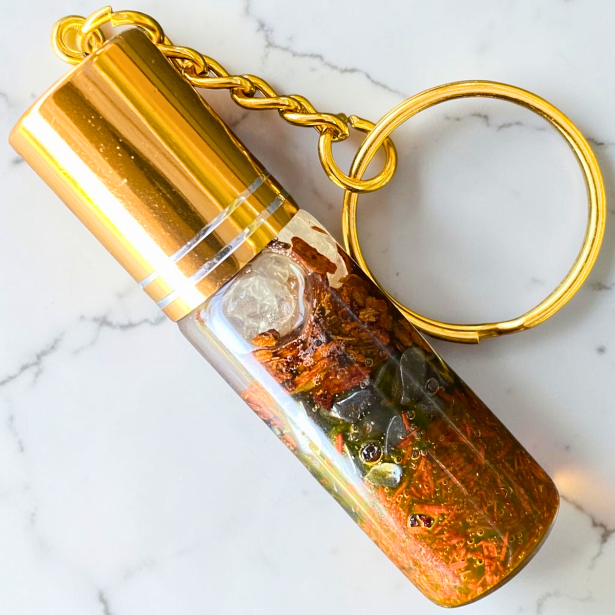 Protect Me Keychain | Handmade Crystal &amp; Herb Charm
