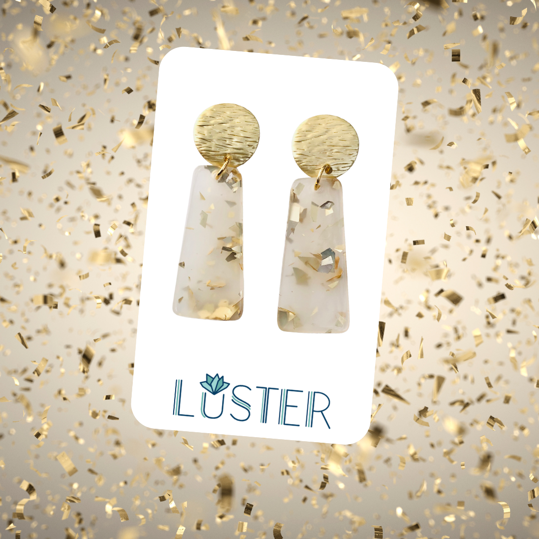 Gold Confetti Acrylic Earrings