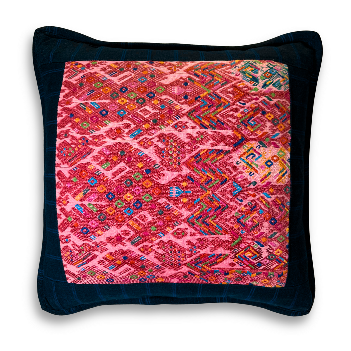 Embroidered Huipil &amp; Handwoven Corte Throw Pillow Cover