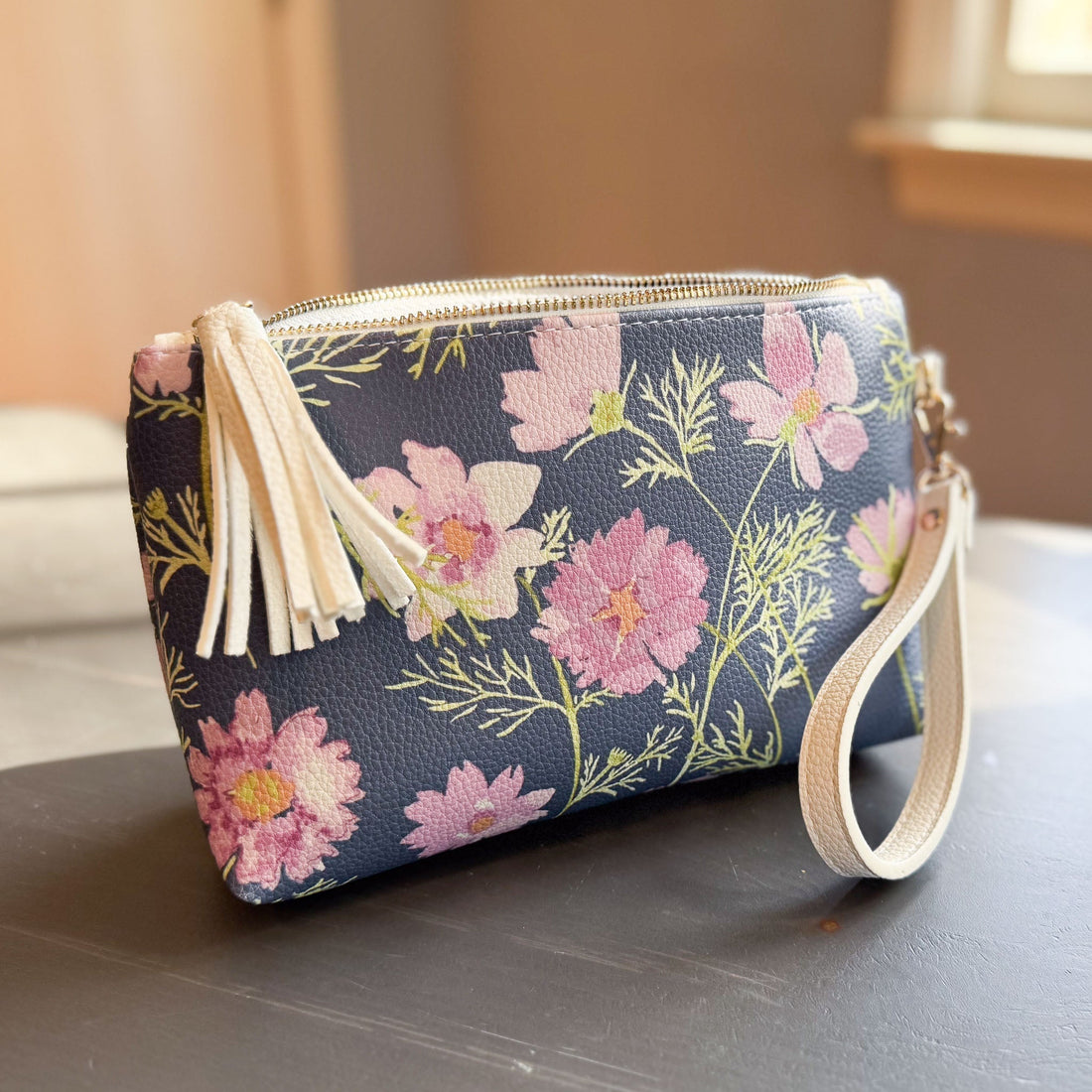 airy cosmos clutch in vegan leather