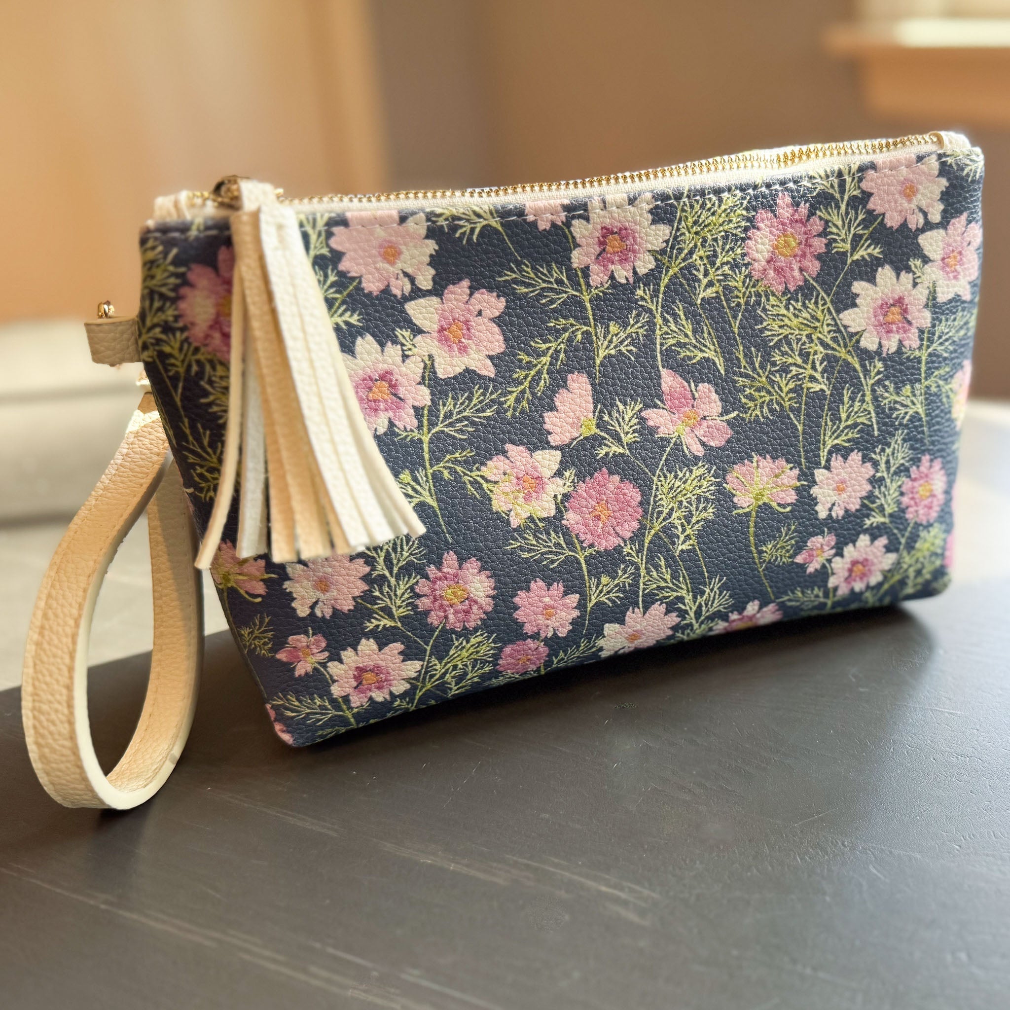 airy cosmos clutch in vegan leather