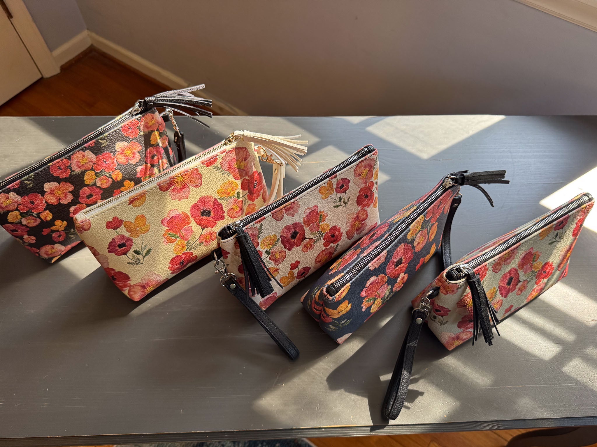 the ember poppies clutch collection in vegan leather