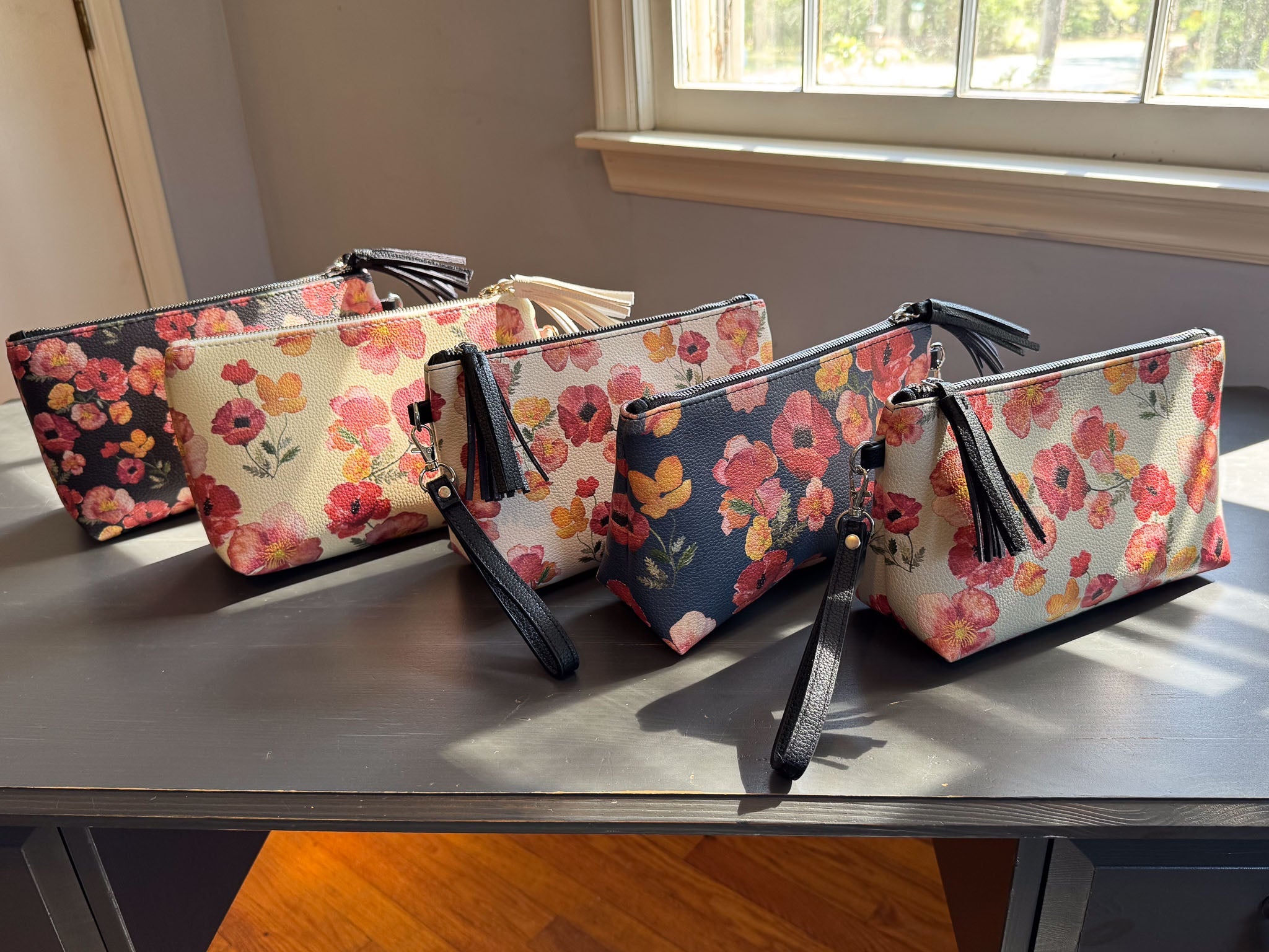the ember poppies clutch collection in vegan leather