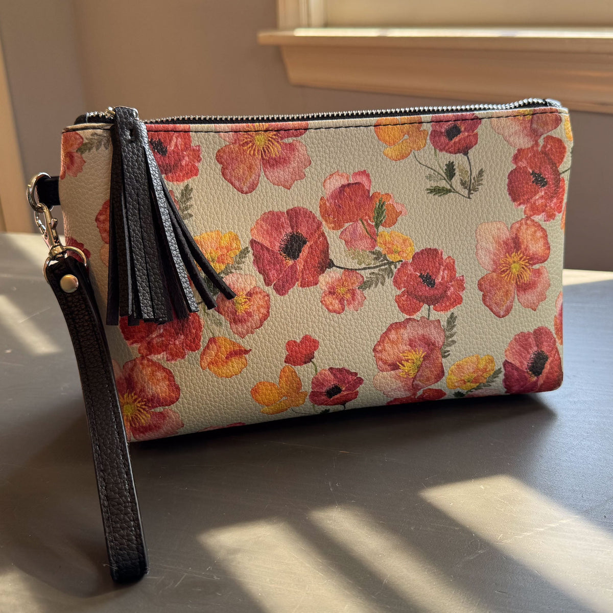 the ember poppies clutch collection in vegan leather