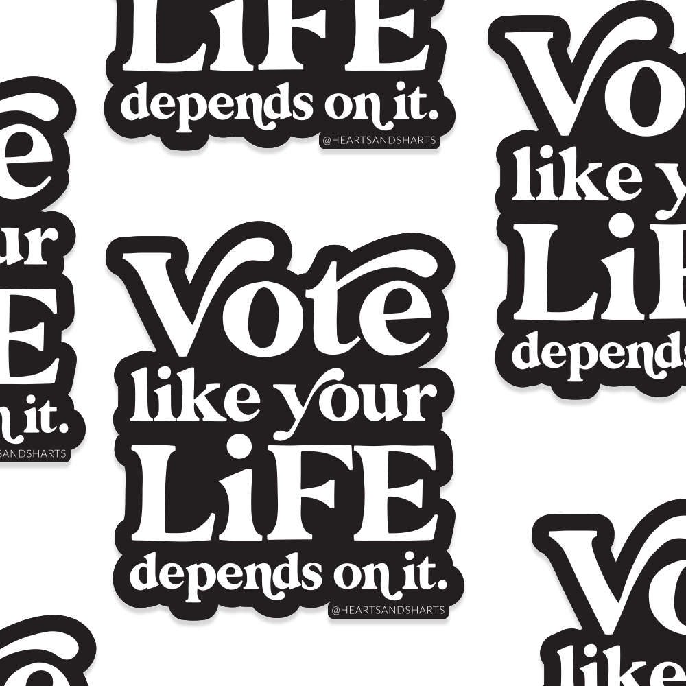 VOTE 3X3 ILLUSTRATED VINYL STICKER