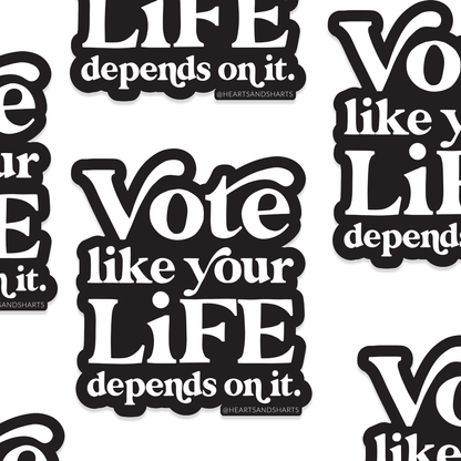VOTE 3X3 ILLUSTRATED VINYL STICKER