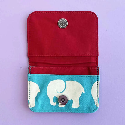 Cotton Card Holder - Elephant Prints