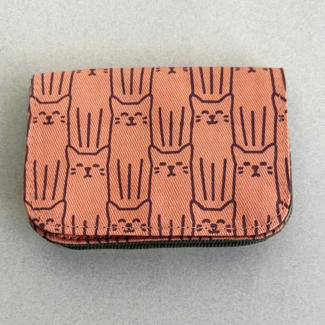 Cotton Canvas Cardholders - Cat Prints - Small Wallet