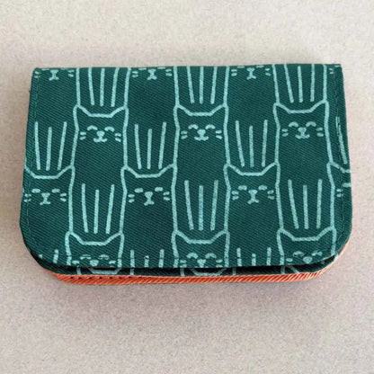 Cotton Canvas Cardholders - Cat Prints - Small Wallet