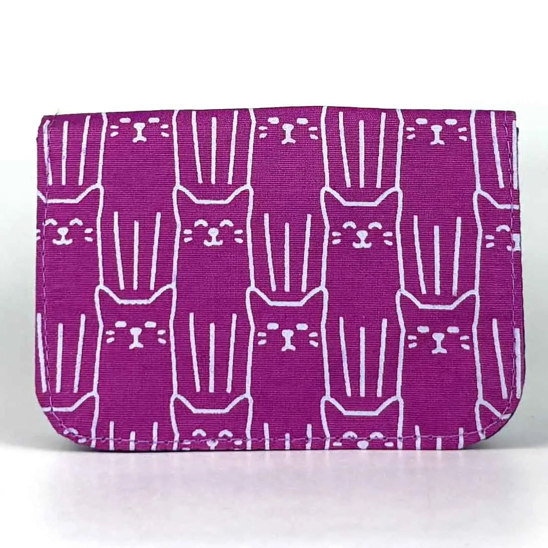 Cotton Canvas Cardholders - Cat Prints - Small Wallet