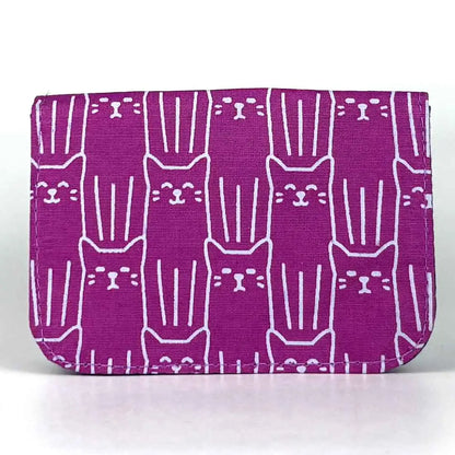 Cotton Canvas Cardholders - Cat Prints - Small Wallet
