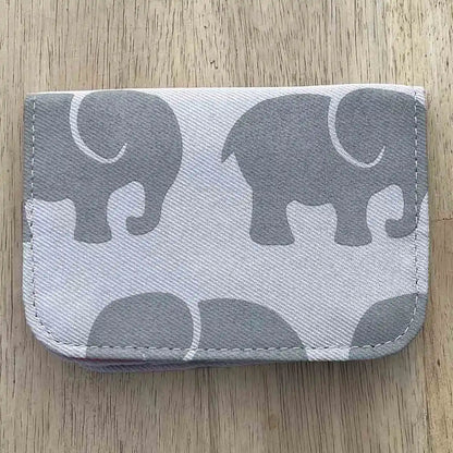 Cotton Card Holder - Elephant Prints
