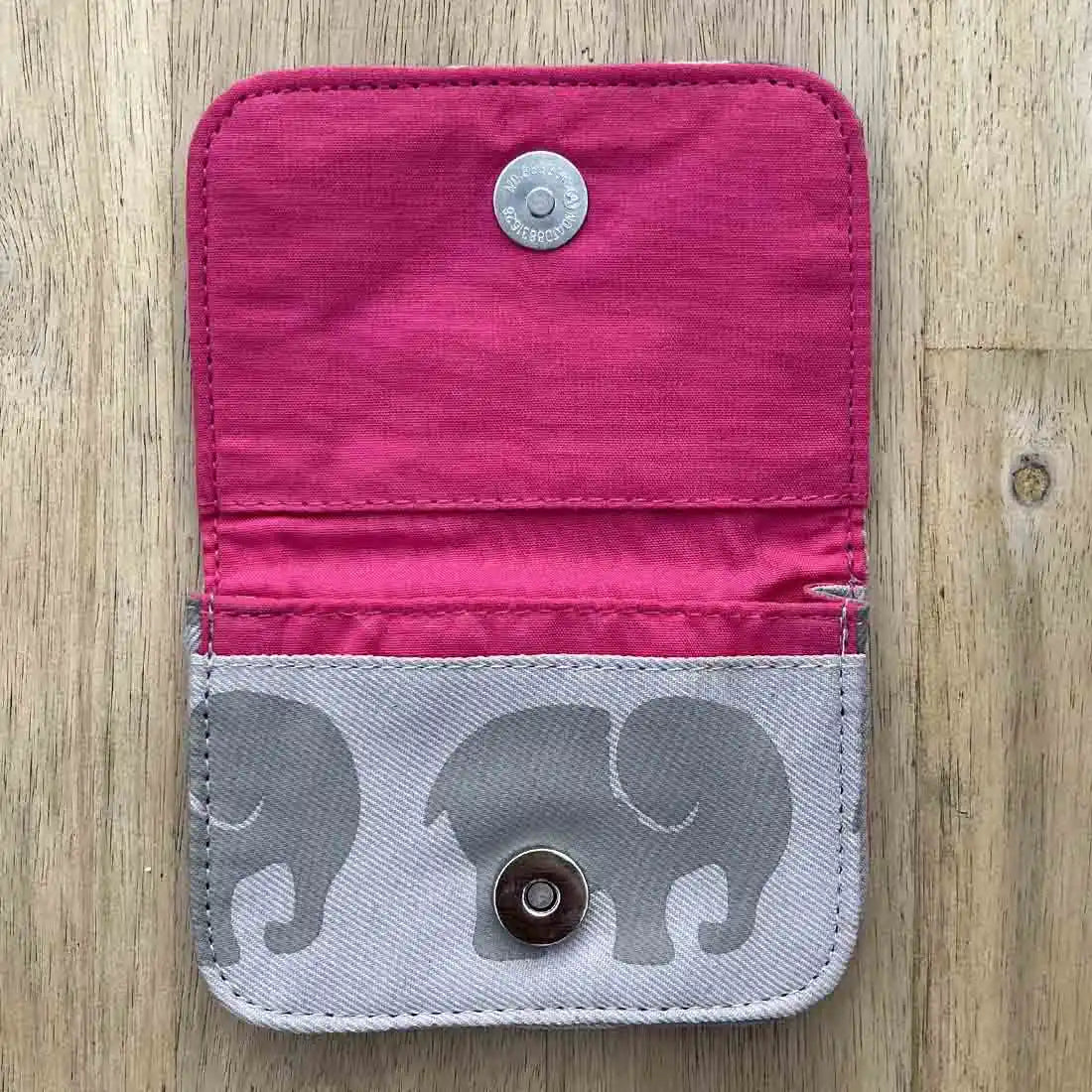 Cotton Card Holder - Elephant Prints