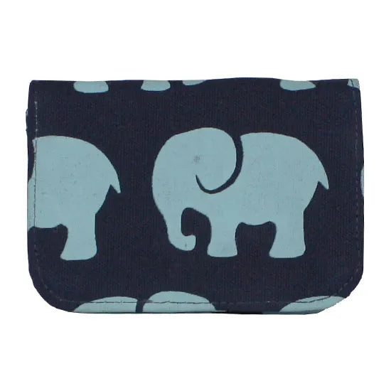 Cotton Card Holder - Elephant Prints