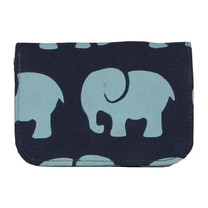 Cotton Card Holder - Elephant Prints