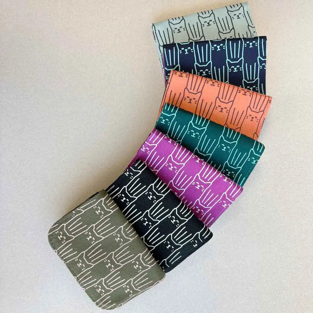 Cotton Canvas Cardholders - Cat Prints - Small Wallet