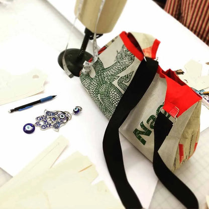 Triangle Crossbody Bag - From Recycled Cement Bags