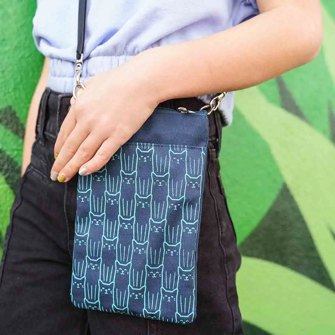 Mini Phone Crossbody - Cat Prints