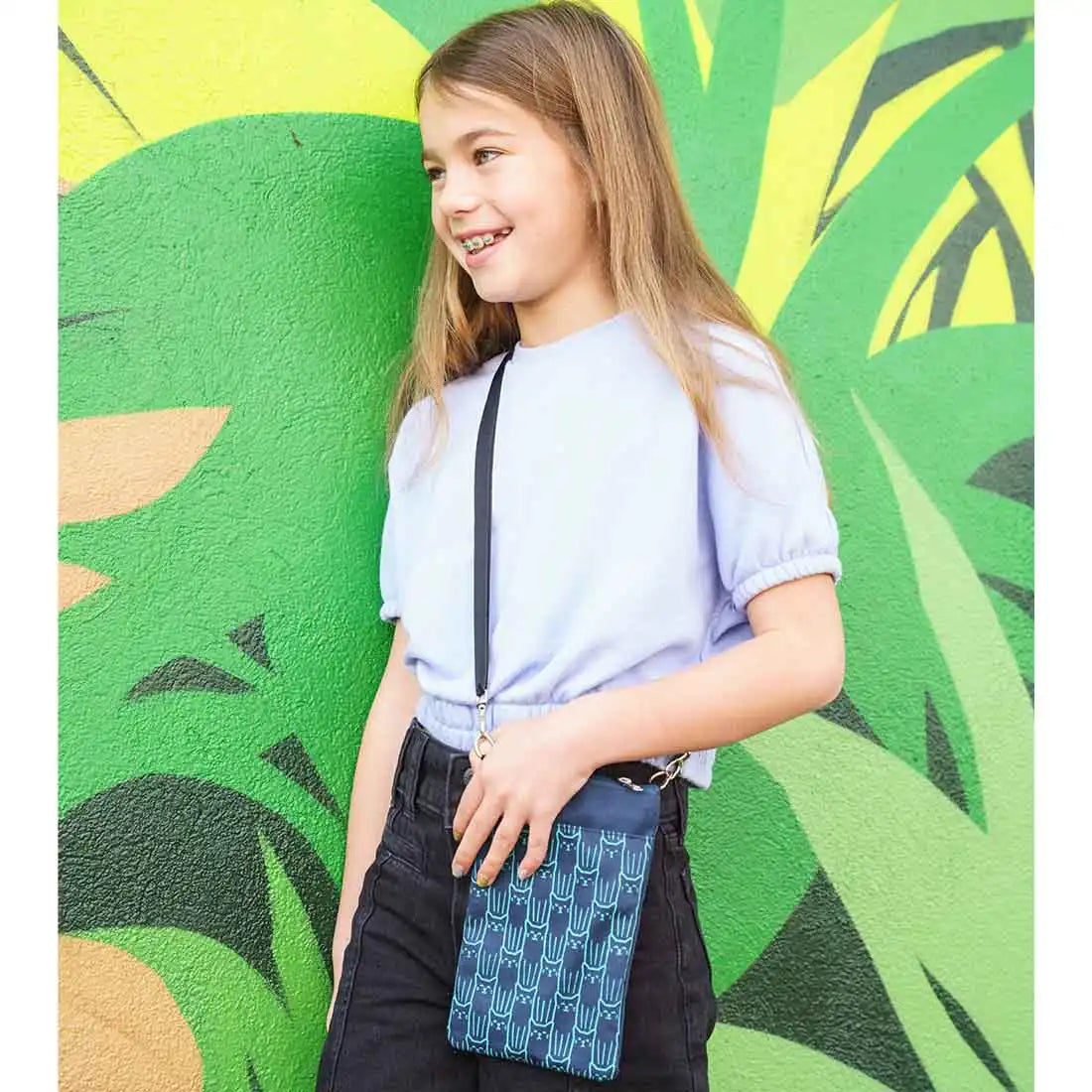 Mini Phone Crossbody - Cat Prints