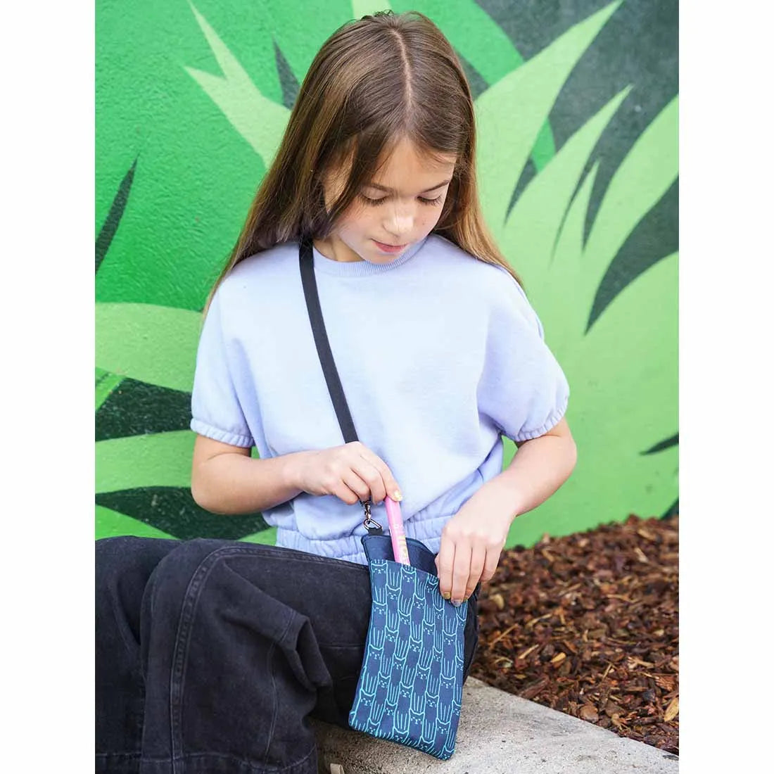 Mini Phone Crossbody - Cat Prints