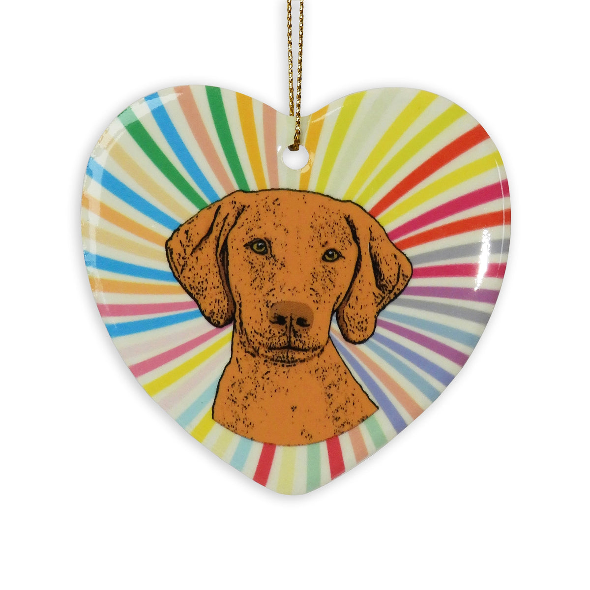 Vizla Ceramic Heart Ornament