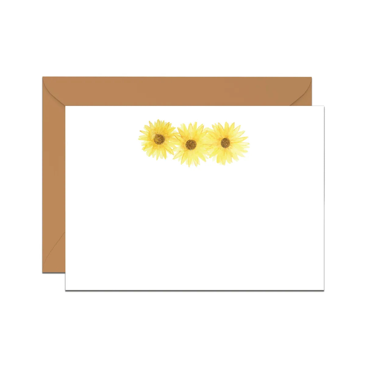 Watercolor Sunflower Flat Notecard Stationery Set