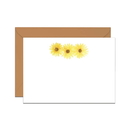 Watercolor Sunflower Flat Notecard Stationery Set