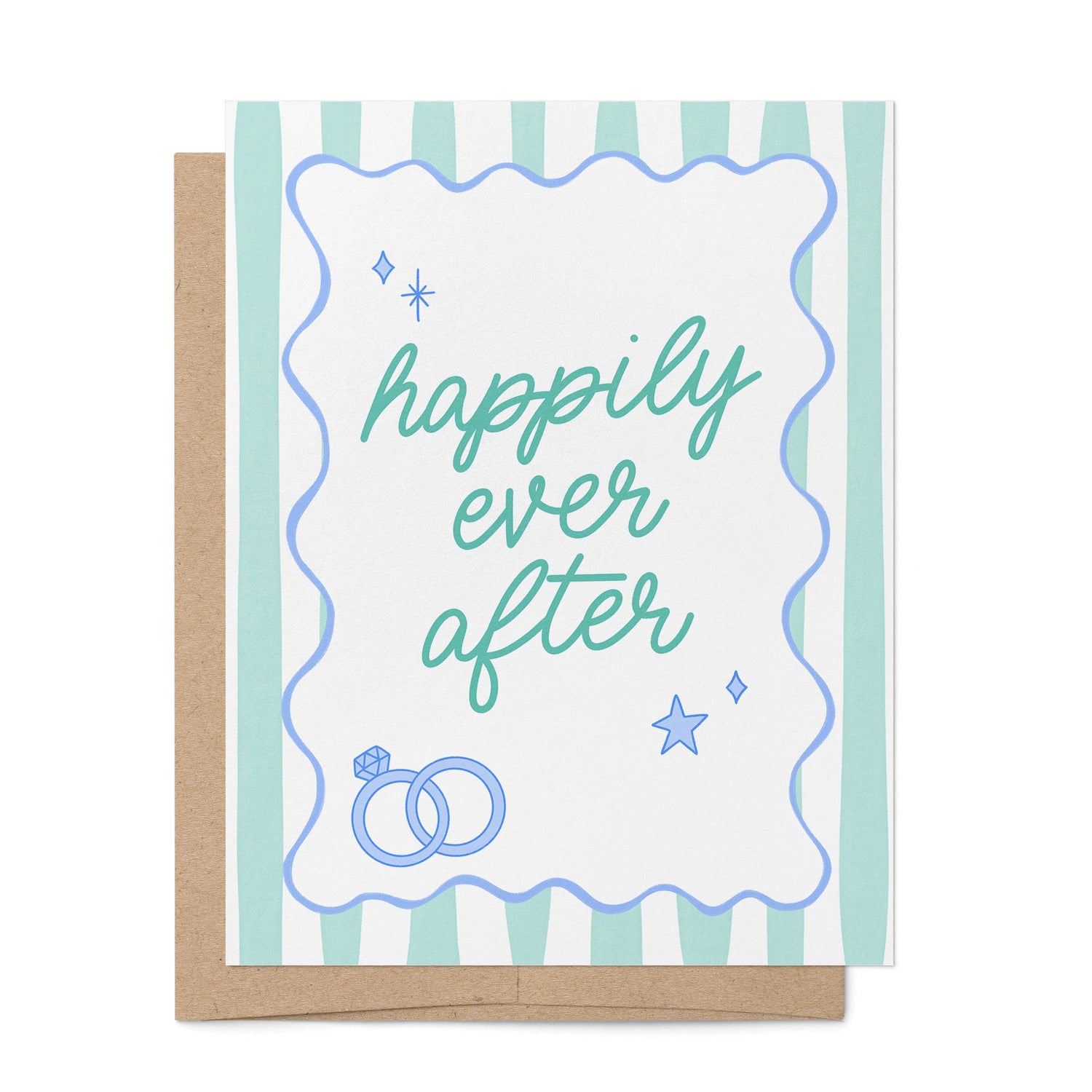 Happily Ever After wedding card styled — illustrated funny wedding card by MangoIllustrated