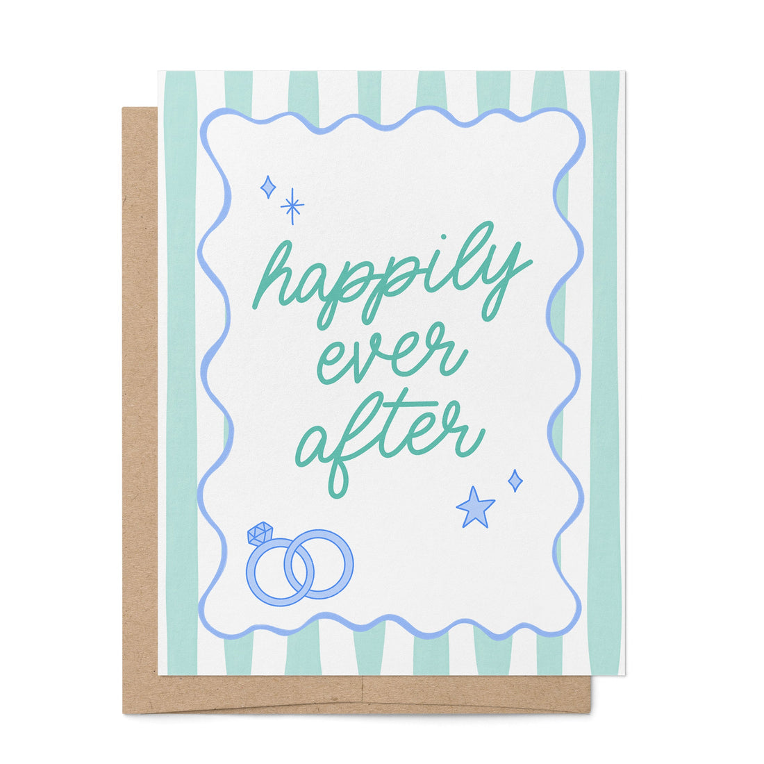 Happily Ever After wedding card styled — illustrated funny wedding card by MangoIllustrated