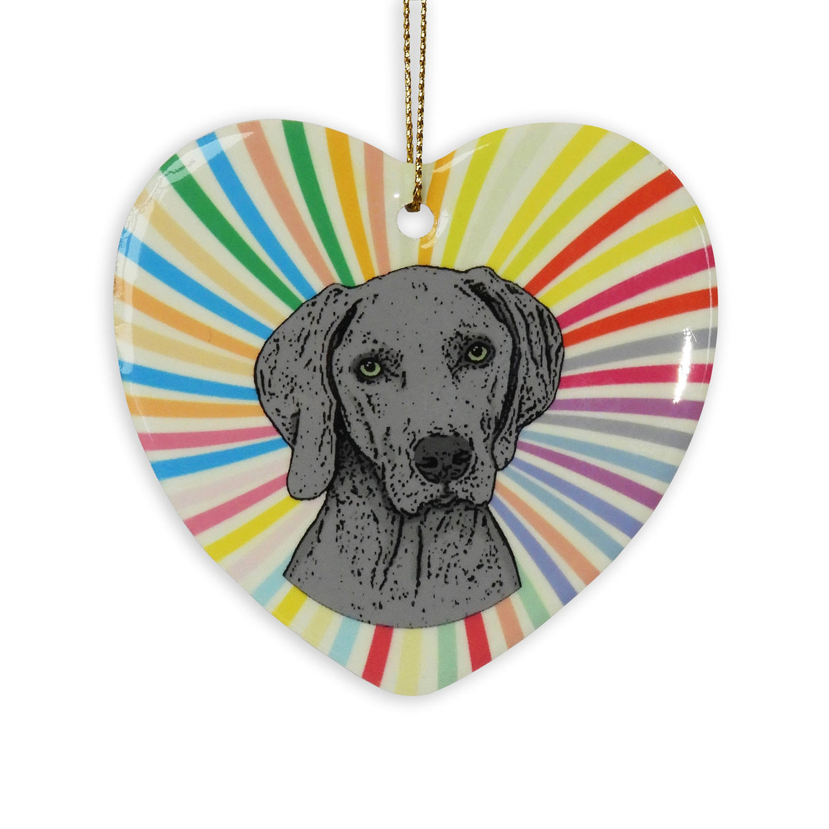 Weimeraner Ceramic Heart Ornament