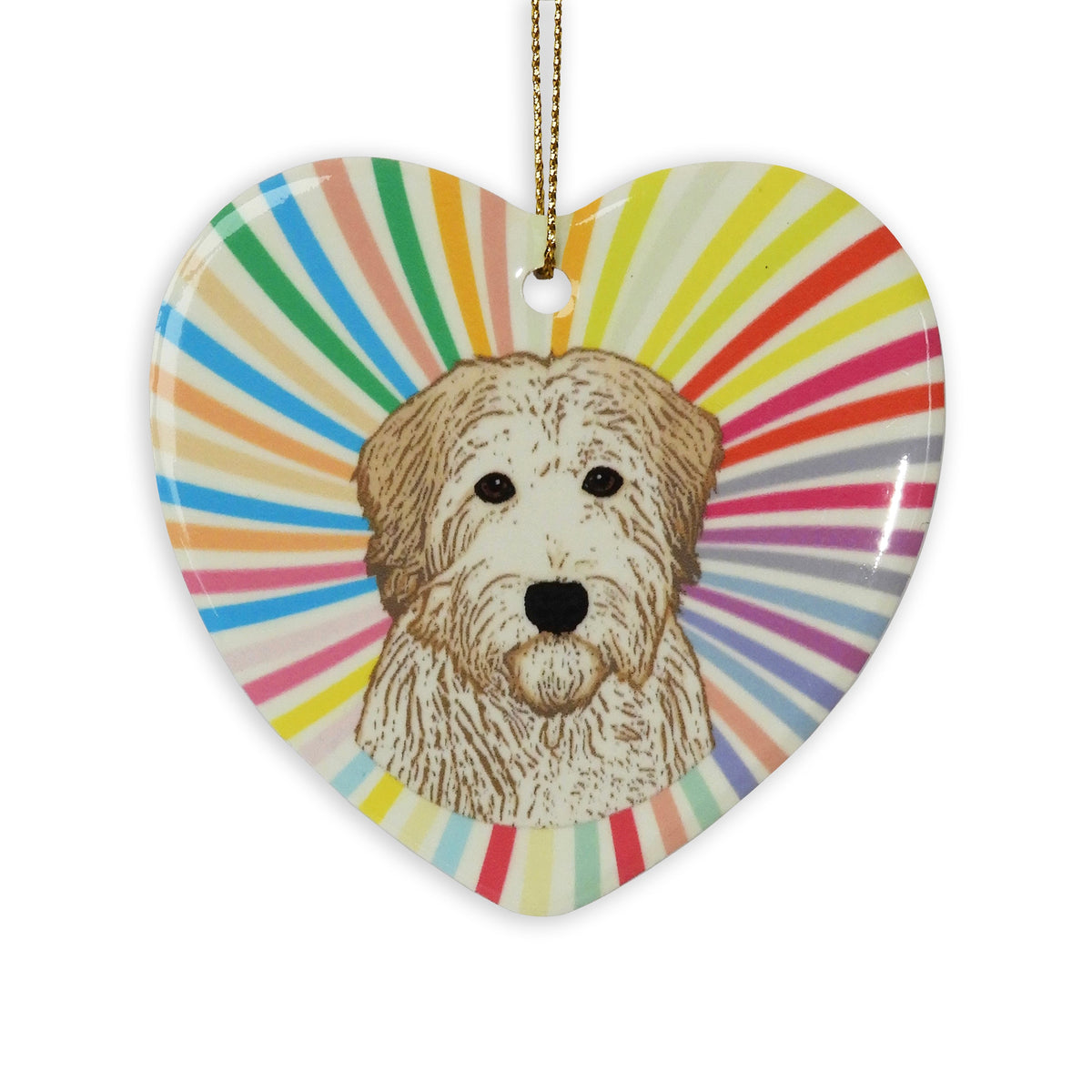 Wheaten Ceramic Heart Ornament
