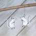 Hand-painted wooden white rat dangle earrings with adorable pet rodent design and hypoallergenic sterling silver hooks, lightweight animal jewelry for rat lovers and quirky pet style by Cate’s Concepts
