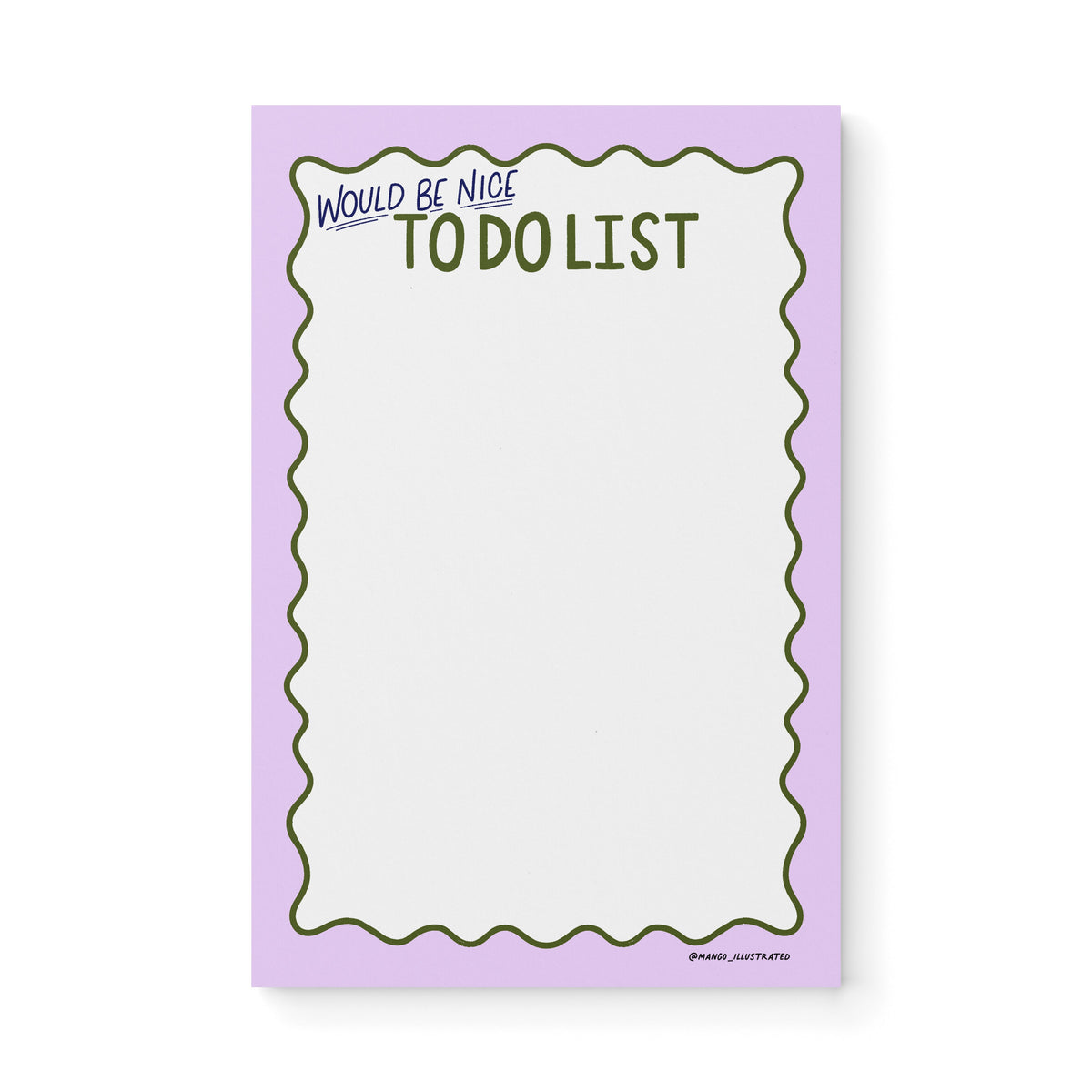 Would Be Nice To Do List notepad — low pressure illustrated to do list notepad, 8.5 x 5.5 in, by MangoIllustrated