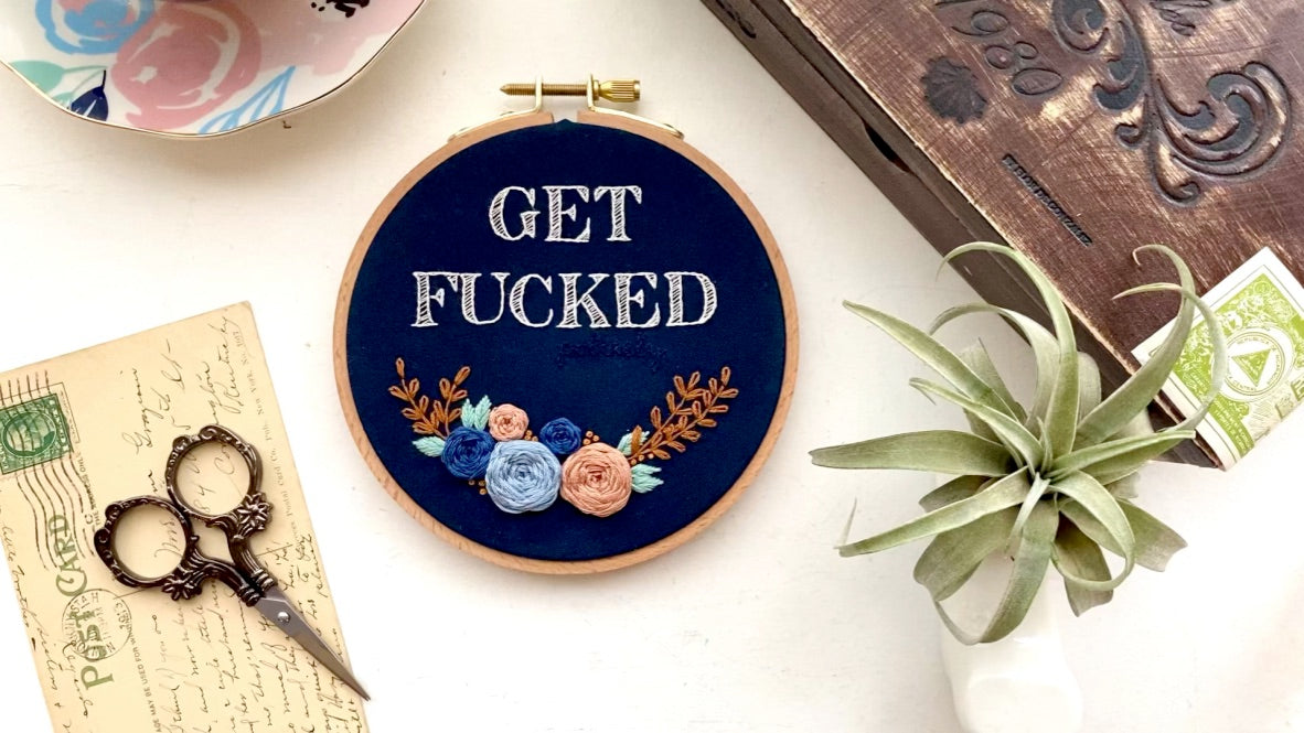 Get fucked (politely) // Embroidery PDF Pattern Download 5 inch