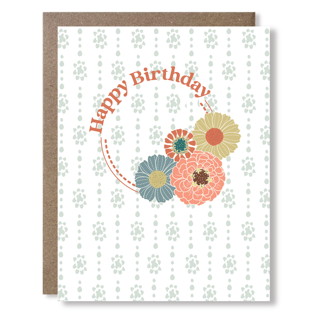 Birthday Zinnia Greeting Card