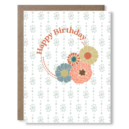 Birthday Zinnia Greeting Card