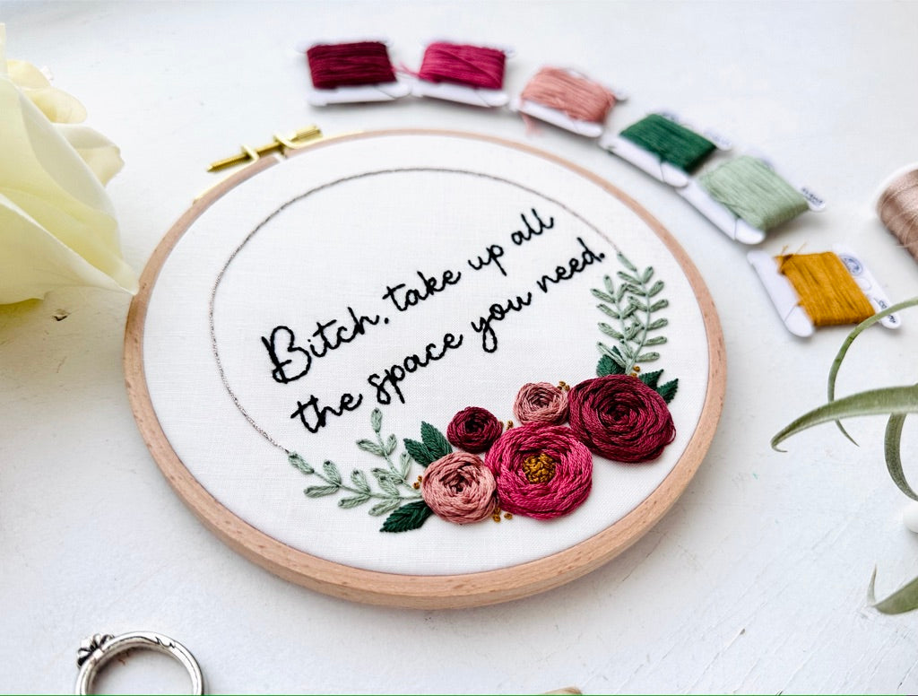 Take up space // Embroidery PDF Pattern Download 6 inch