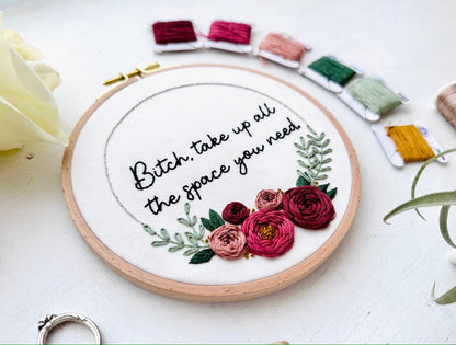 Take up space // Embroidery PDF Pattern Download 6 inch