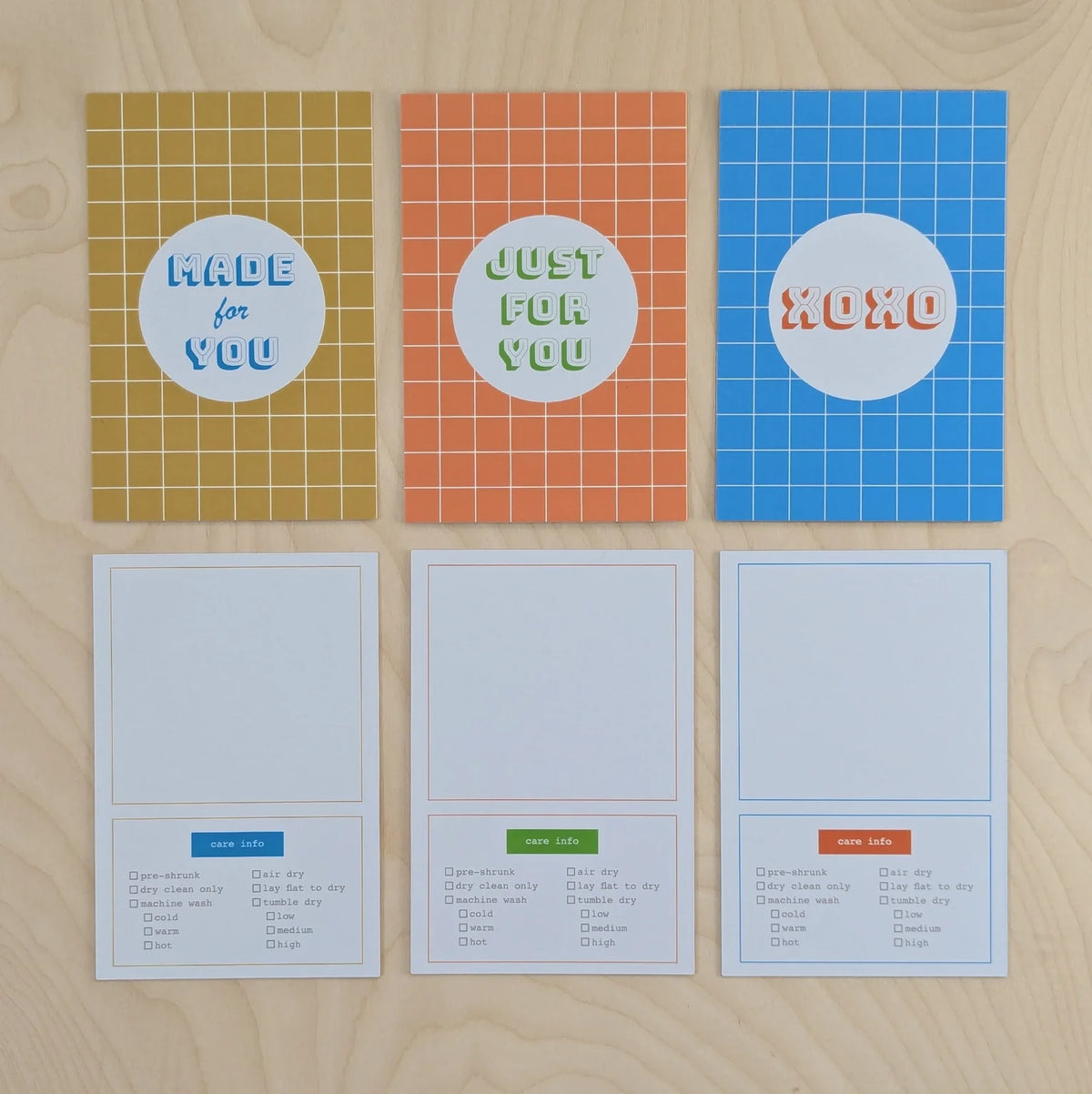 Cards with Care Instructions For Knit &amp; Sewn Gifts