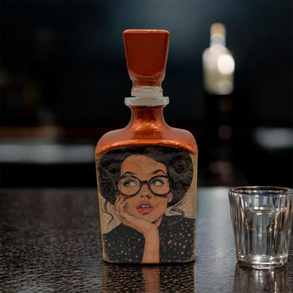 Diva Collectable Bottle: Copper Retro Women Refillable Bar Decor