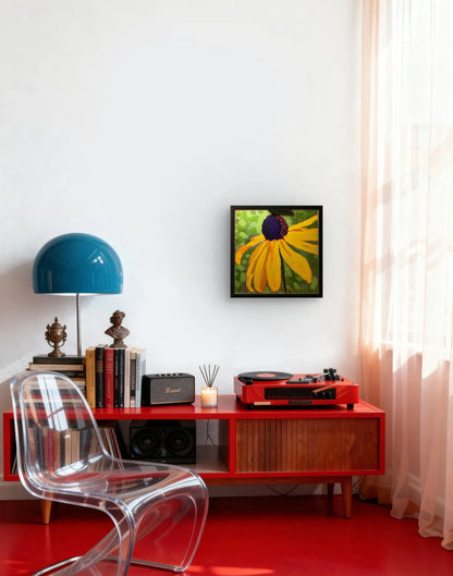 Black-eyed Susan acrylic painting 12x12 framed