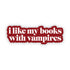 Red and white text sticker with &