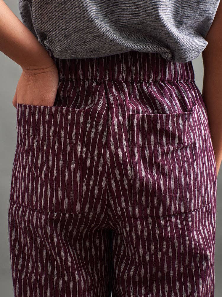 The Rosie Ikat Pants in Plum