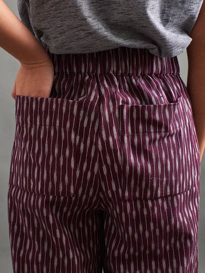 The Rosie Ikat Pants in Plum