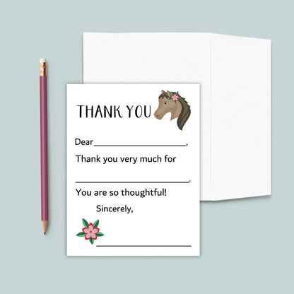 Horse - Fill-in Thank You Notes - The Note House