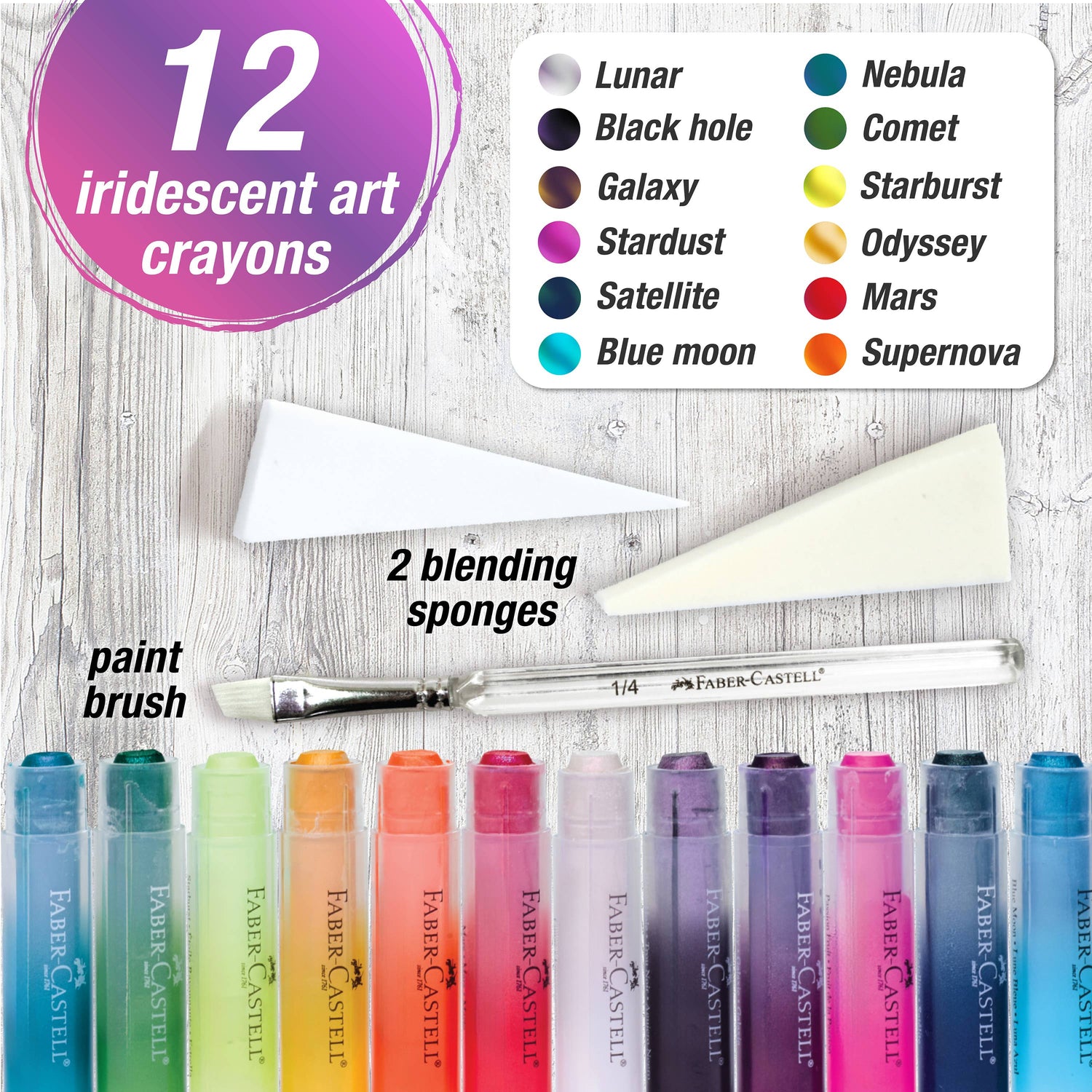 Art Crayons 15 Ct Iridescent Set