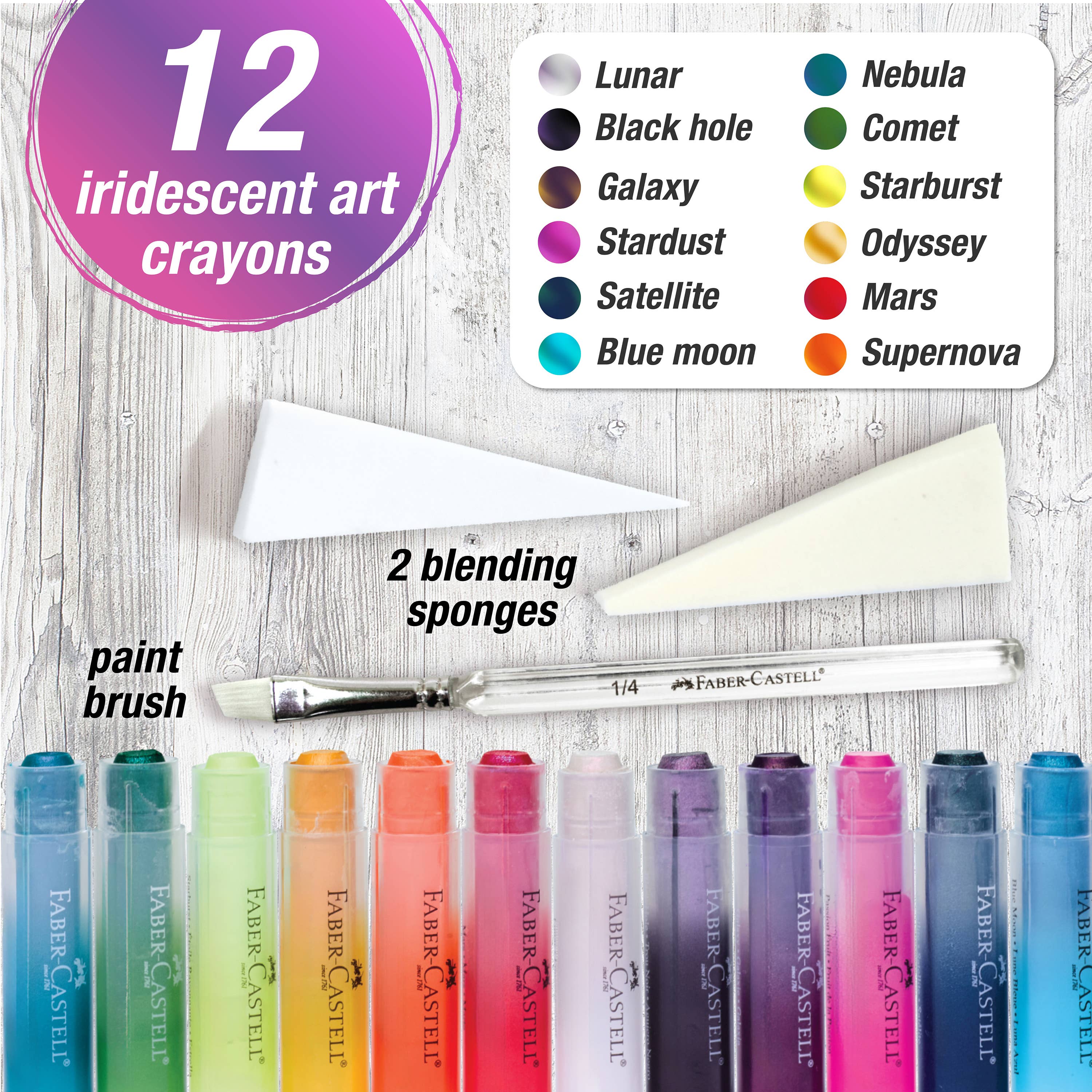 Art Crayons 15 Ct Iridescent Set